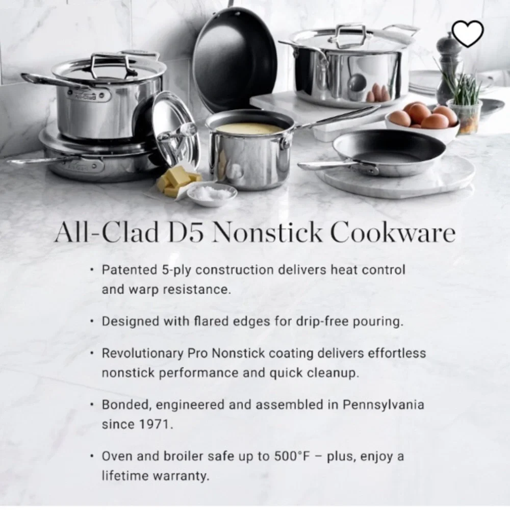 All-Clad D5® Stainless-Steel Pro Nonstick Omelette Fry Pan - 10” - Picture 9 of 12